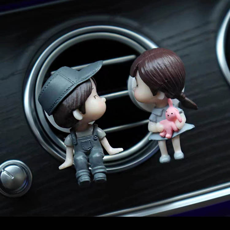 Perfume de automóvil romántico pareja aire acondicionado salida de aire perfumes clip de automóvil fragancia puede agregar perfume pareja creativa adornos