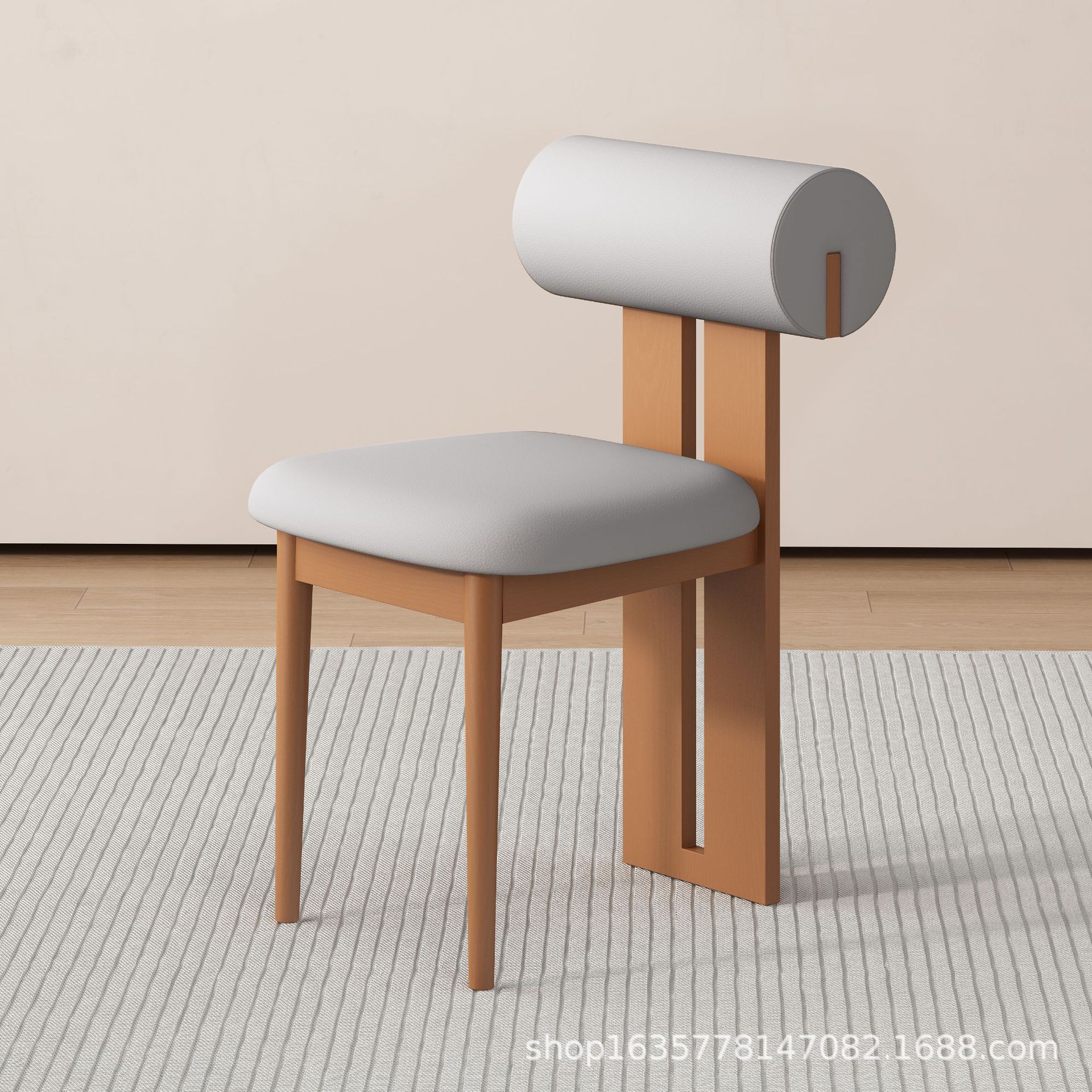 Silla de comedor de madera maciza medieval francesa retro silla de respaldo doméstica diseñador nórdico silla de hipopótamo casual fábrica de origen