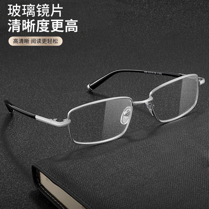 Codyxun ガラス老眼鏡 HD 老眼鏡男性用高級 3588 高品質金属老眼鏡|undefined