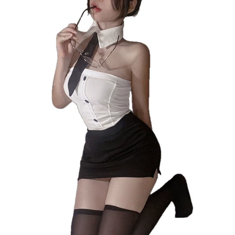 月迷漫 Sexy underwear, set for office, uniform, plus size