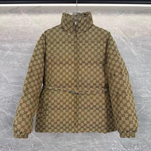 90鸭绒双G提花翻领立领女款 Down Jacket外套 women winter coat