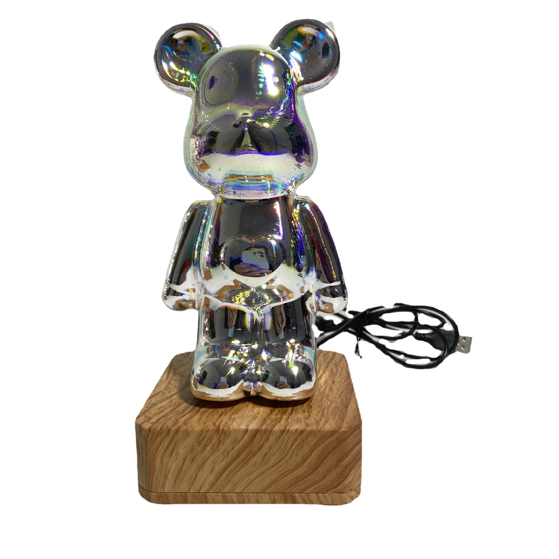 Creativo fresco colorido luz 3D tridimensional fuegos artificiales oso luz Internet celebridad faro noche escritorio decoración noche luz regalo