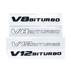 メルセデスベンツ V8 BITURBO レターマーク ツインターボ リアテールマーク フェンダーサイドマーク 車のラベルに適しています。