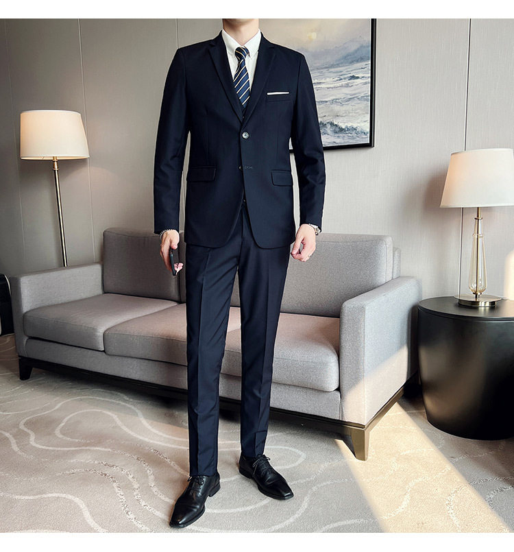 Bộ vest nam ba món ôm dáng, áo vest công sở cho nhân viên văn phòng và chú rể — Burgundy (áo đơn hai nút), Burgundy (áo đơn một nút), Màu xanh (áo đơn hai nút), Màu xanh (áo đơn một nút) chi tiết 23