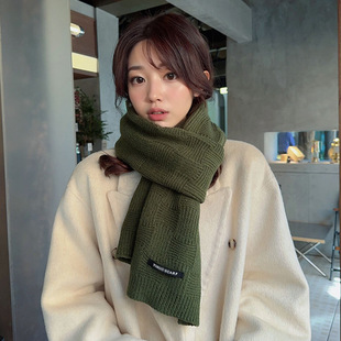 Scarf Women's Winter All-match Warm-keeping Couple Student's Neck Protection Cashmere Knitted Wool Girl's Scarf Advanced Sense Men's Neck