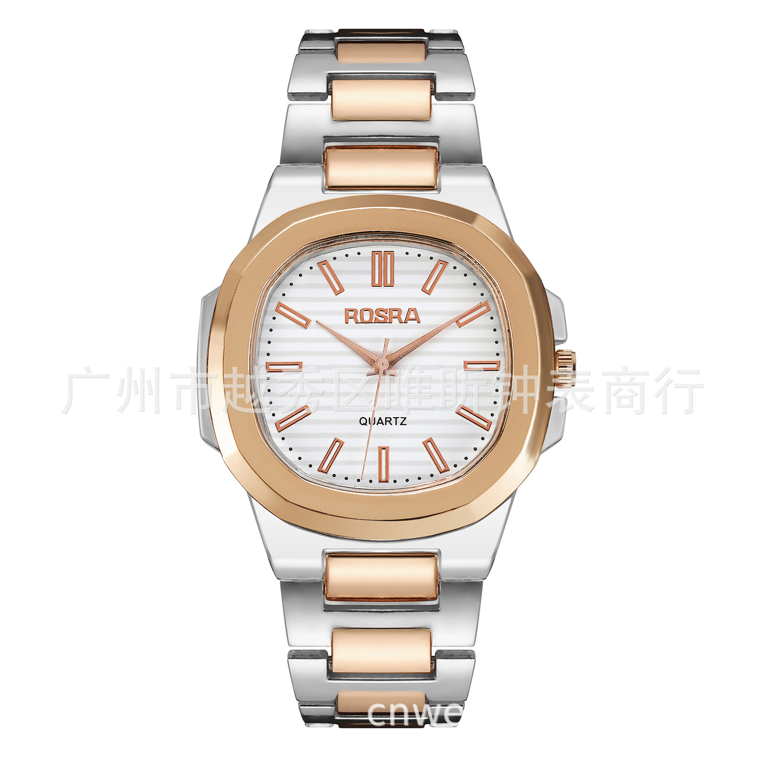 2023 ROSRA men's business luxury steel strap watch square dial quartz watch casual rose gold gift watch