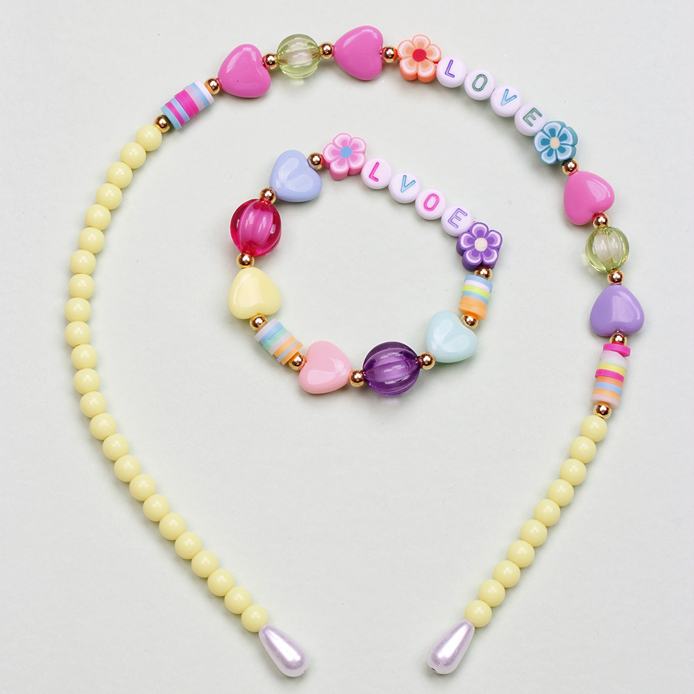 Simple Style Letter Flower Arylic Kidu0027S Bracelets 1 Set