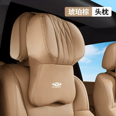 Explore 8 Seat Pro Neck Pillow Headrest - chery-aviation-grade-headrest-amber-brown-1-pack