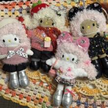 秋冬必备新款长腿kt猫包包挂饰挂件轻奢长卷发毛绒玩偶公仔钥匙扣