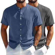 T 80923 Casual Linen Shirt Pants Set ���������װ