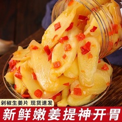湖南名物農家製酸っぱいピーマン生姜スライス 500g すぐに食べられる漬け生姜、柔らかい生姜、ご飯用生姜