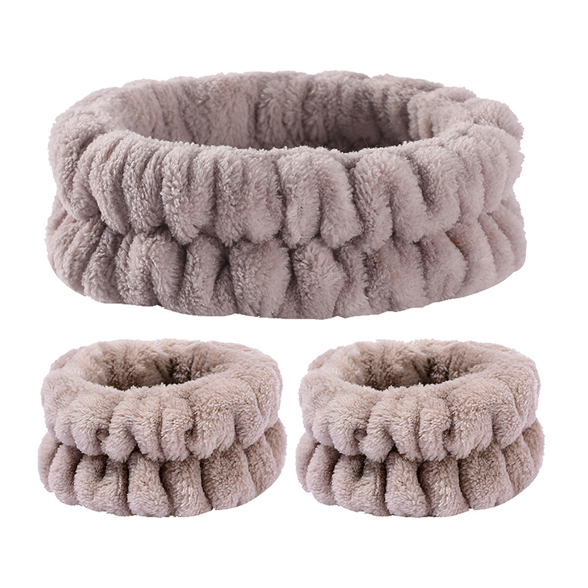 Arco banda de pelo al por mayor de las niñas de color sólido todo partido de maquillaje absorbente de sudor-limpieza lavado de cara correa de muñeca de franela banda de pelo