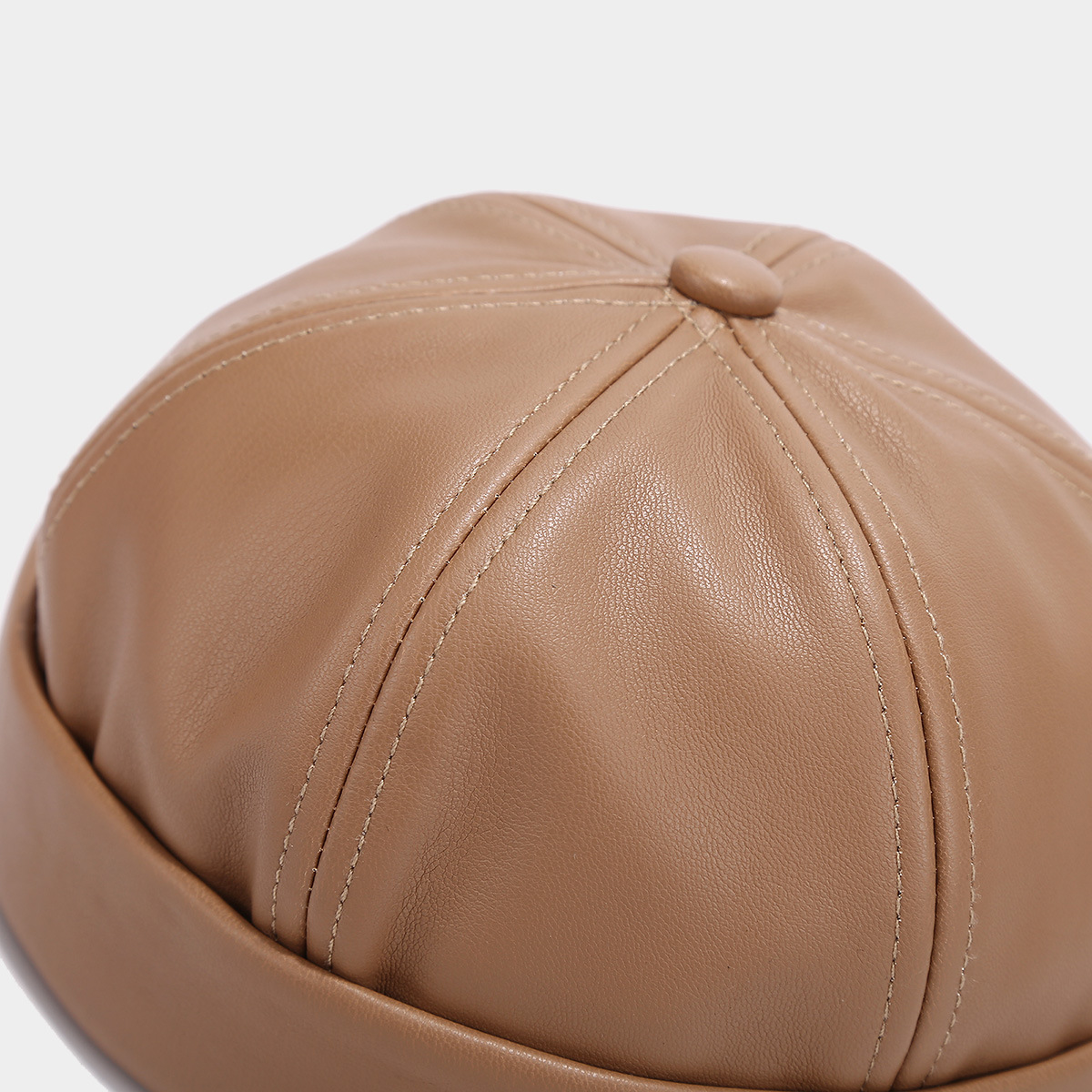 112g Weight Chinese landlord hat, Beanie Hat Hats Type Holiday, Daily Occasion Pu Leather Material Solid Color Pattern Spring, Autumn Season Unisex Gender Retro, Classic Style Style Eaveless Rim Unisex Retro Classic Style Solid Color Eaveless Chinese Landlord Hat Beanie Hat 8