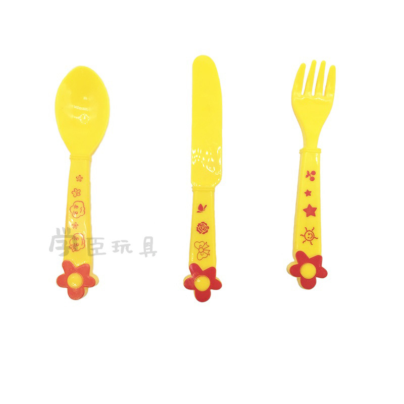 儿童厨房做饭扮家家酒玩具趣味餐厨具碗筷塑料散装配件西式刀叉勺