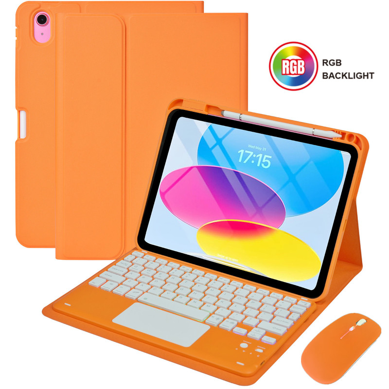 Suitable for iPad 11 tablet case, 9th generation, colorful backlight, A16 one-click activation Bluetooth keyboard, touch-sensitive pen slot leather case Suitable for iPad 11 tablet case, 9th generation, colorful backlight, A16 one-click activation Bluetooth keyboard, touch-sensitive pen slot leather case