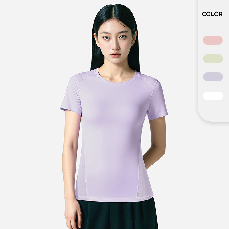 2025 nueva camiseta de verano para mujeres camiseta deportiva running bádminton yoga camiseta de mangas cortas