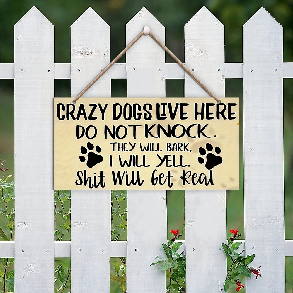 In-stock wooden dog kennel decor door plaque sign pet memorial slogan tag dog house pendant