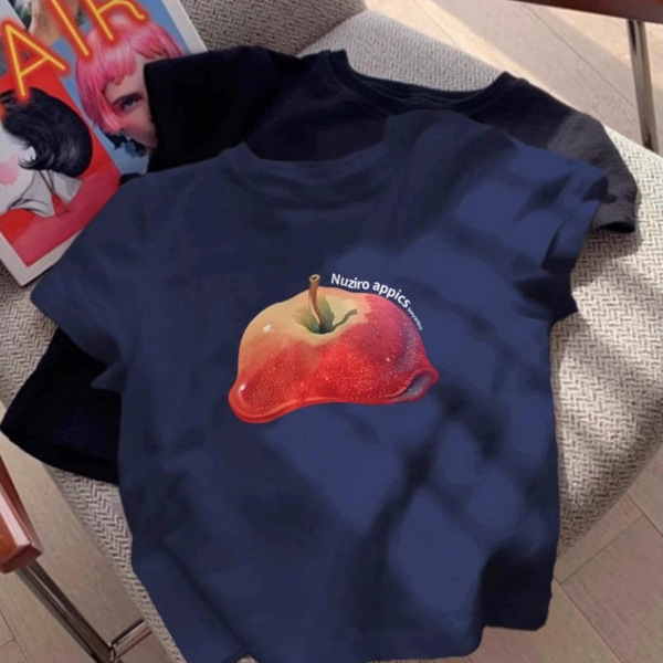 American-Style Right-Shoulder Short-Sleeved T-Shirt for Girls, New Summer Style, Fun Printed T-Shirt, Cute, Unique, and Beautiful Top American-Style Right-Shoulder Short-Sleeved T-Shirt for Girls, New Summer Style, Fun Printed T-Shirt, Cute, Unique, and Beautiful Top