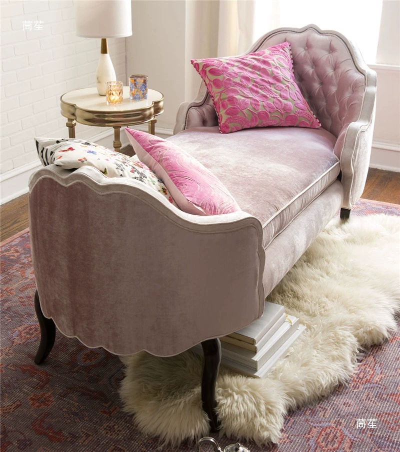 Американский светлый роскошный модный розовый шезлонг, современный простой диван для гостиной, спальни, принцессы, красоты, диван для отдыха на пуговицах