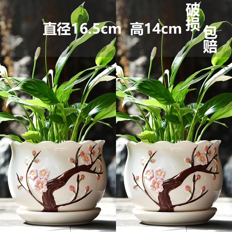 도자기-두 개의 큰 복숭아꽃 소스-그룹