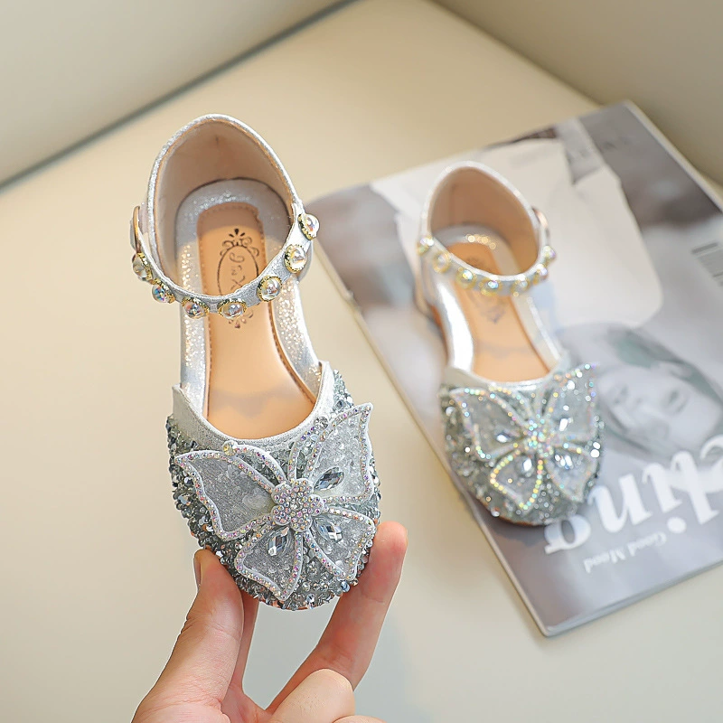 Sandals, children's cute shoes from pearl with butterfly