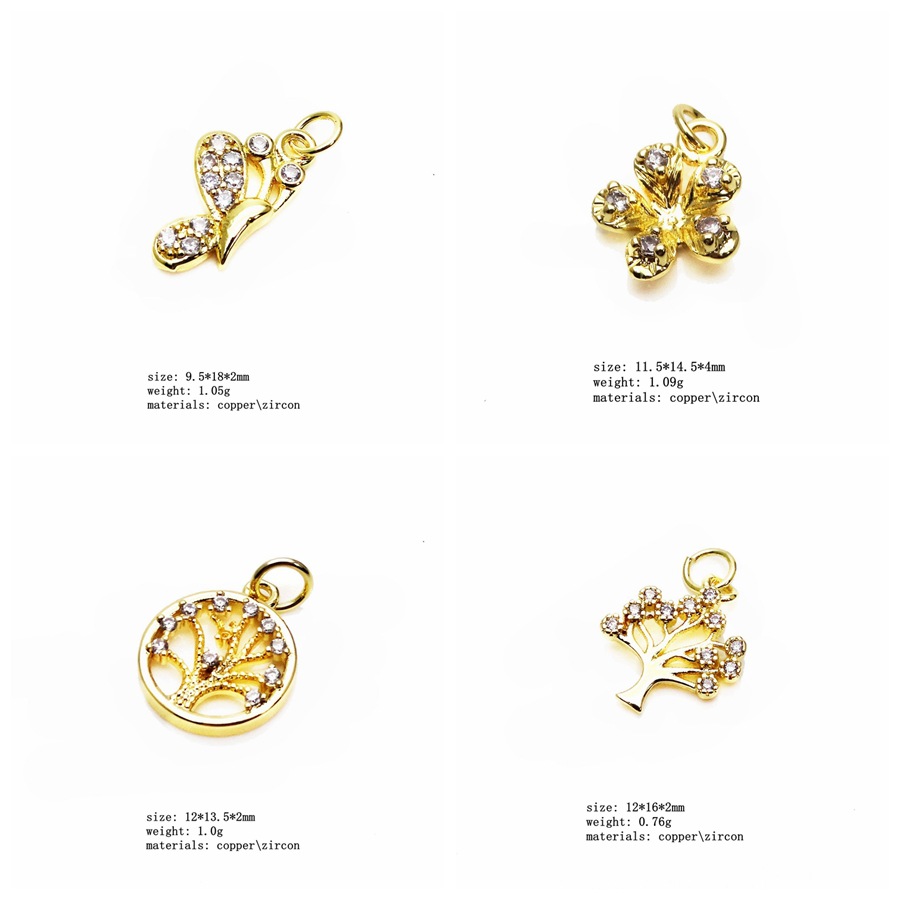 2g Weight Pendant Jewelry Making Type Zircon Inlay Material DIY Jewelry Accessories Classification 1 Piece Quantity Copper Material Leaf, Heart Shape, Bow Knot Pattern Inlay Design Simple Style Style 1 Piece Copper Zircon Leaf Heart Shape Bow Knot Pendant 5