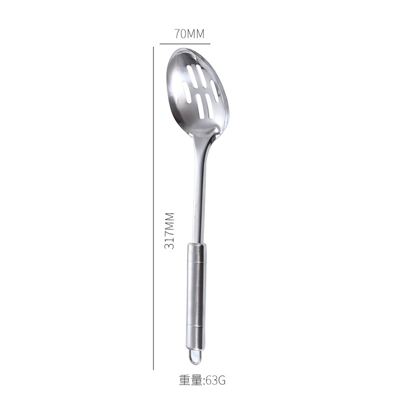 ステンレス家庭用台所用品の鍋シャベルセットの鍋シャベルの長いスプーンはスプーンを漏らして料理を炒めます。|undefined