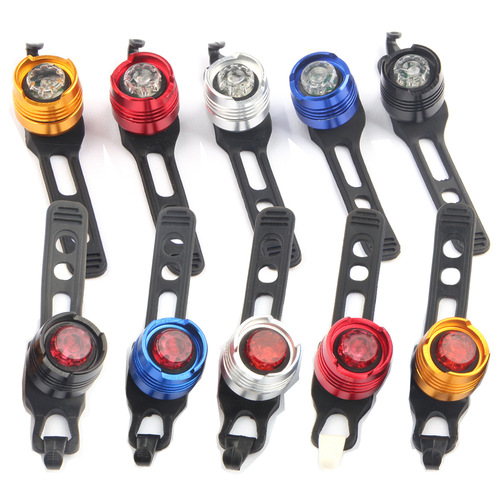 Bicycle aluminum alloy gemstone taillight single-eye helmet light high-brightness warning taillight mountain bike riding accessories and equipment