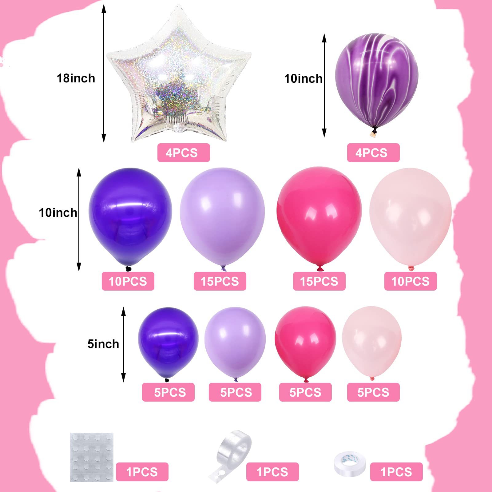Birthday Festival Birthday Colorful Star Emulsion Party Balloons 81 Pieces