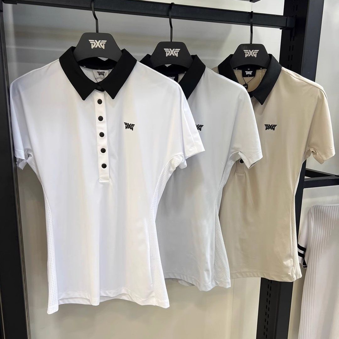 New Summer Golf Clothing Women's Short-Sleeved T-Shirt, Versatile, Fashionable, Breathable, Slim-Fitting Lapel Polo Shirt