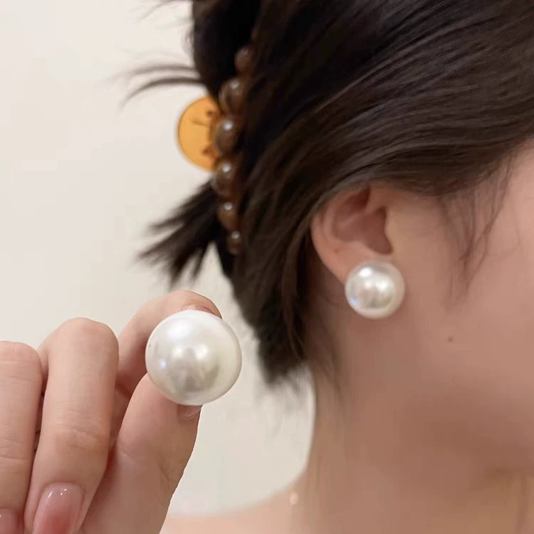 Серебряная игла, модные утонченные универсальные серьги из жемчуга, серебро 999 образец, простой и элегантный дизайн, высокое качество, стиль легкой роскоши