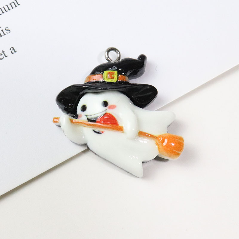 漫画の明るい面ハロウィーンdiy樹脂部品アクセサリーカボチャ幽霊小僧ペンダントイヤリングキーホルダー材料|undefined