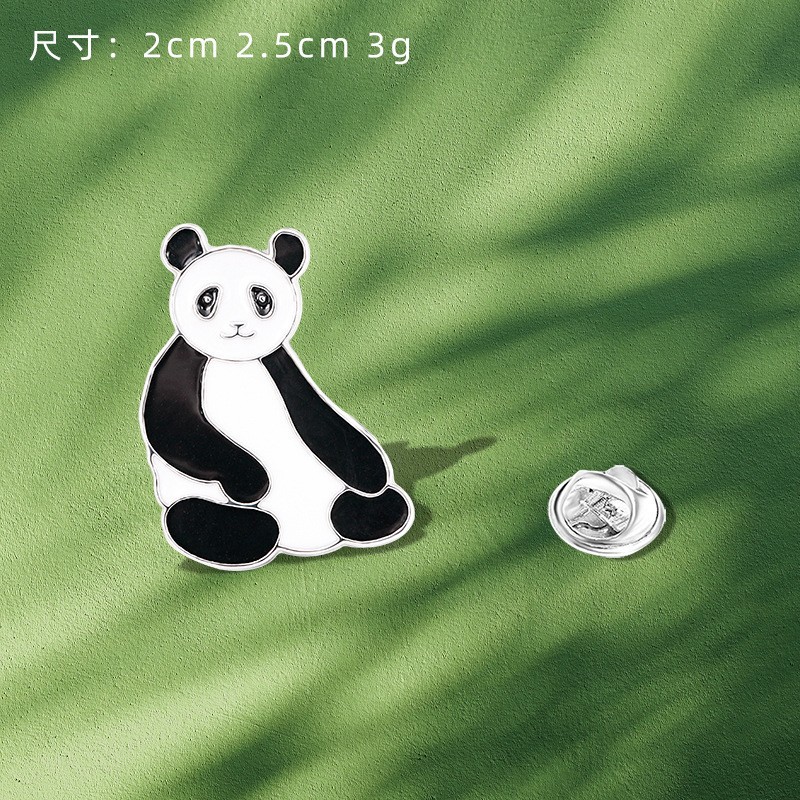 中国風パンダブローチかわいい動物バッグバッジ服装バッグアクセサリー竹パンダチェーンピン