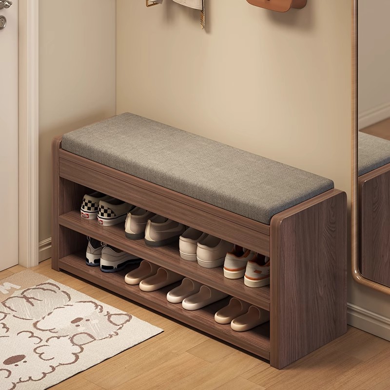 Taburete de cambio de zapatos en la puerta del armario de zapatos doméstico, taburete de asiento integrado, moderno y simple, taburete de zapatos largo y muy estrecho para sentarse
