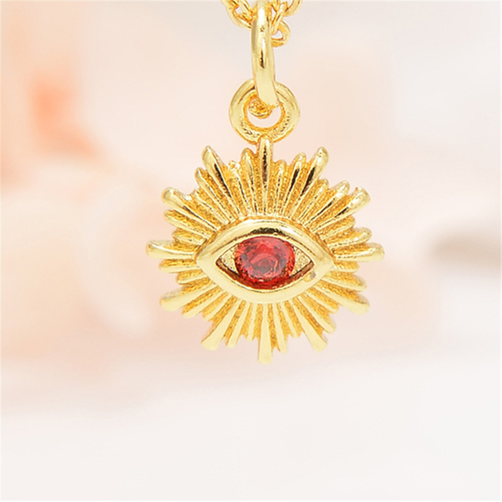 1 Piece Quantity Copper Inlay Color Block Rhinestones Pendant Necklace