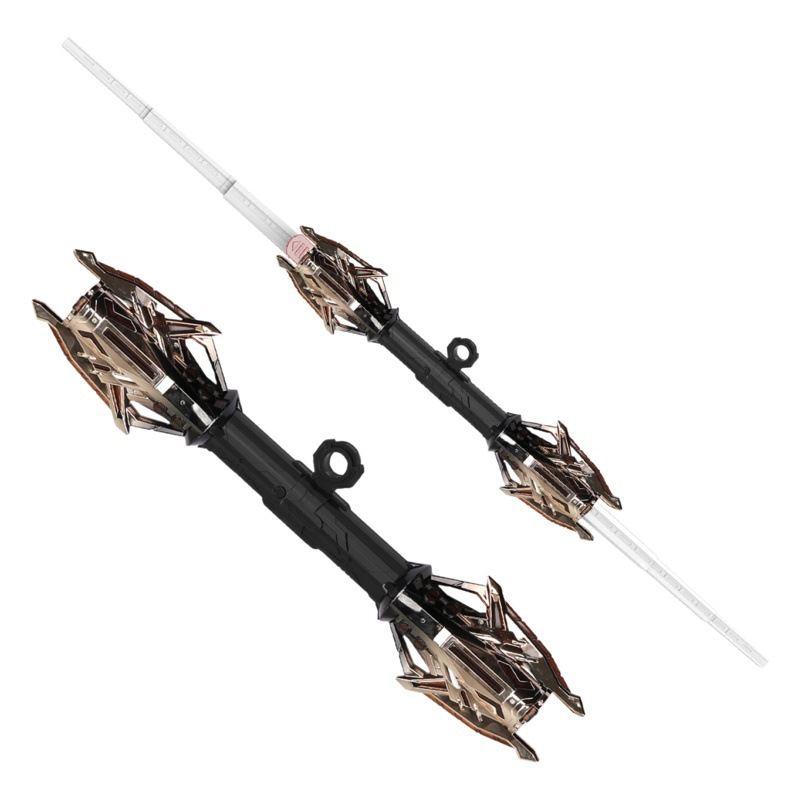 Lei xing scéter colorido sable de luz retráctil dos en uno dedo de destello de juguete giratorio espada láser de juguete para niños sable de luz