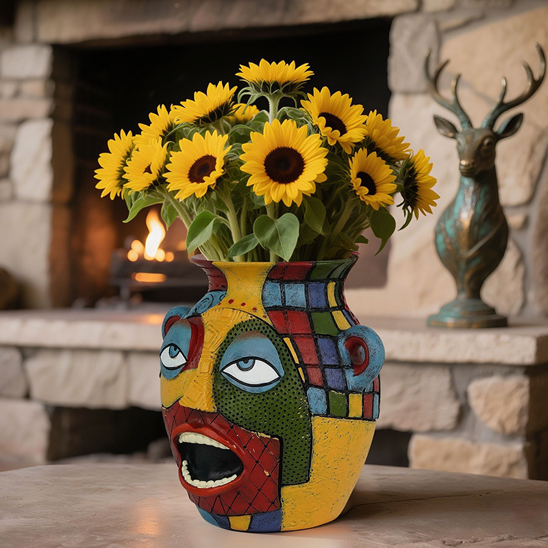 Maceta abstracta de susto