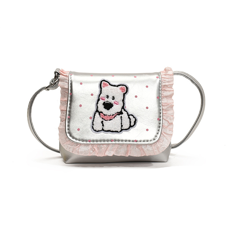 Cartoon perros, niñas y niñas, bolsas de hombro, lindas ondas de encaje para bebés, bolsas de cinturón, nuevas bolsas para niños