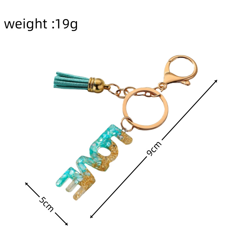 15g Weight Keychain Classification Luxurious Letter Resin Women's Keychain