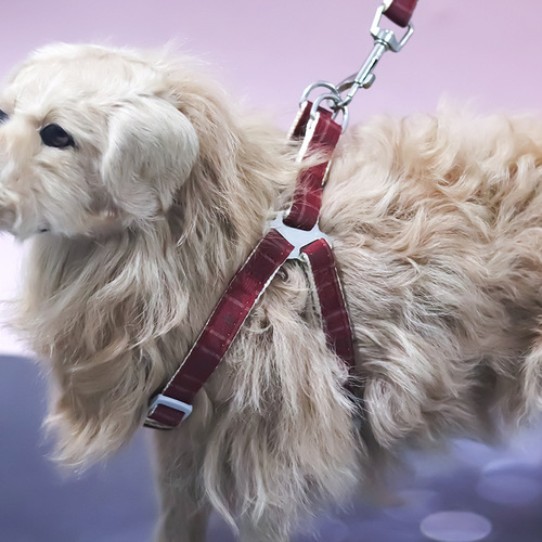 Manufacturer wholesale anti-breakaway dog ​​leash, non-stretching plaid dog leash, nylon vest-type dog leash leash