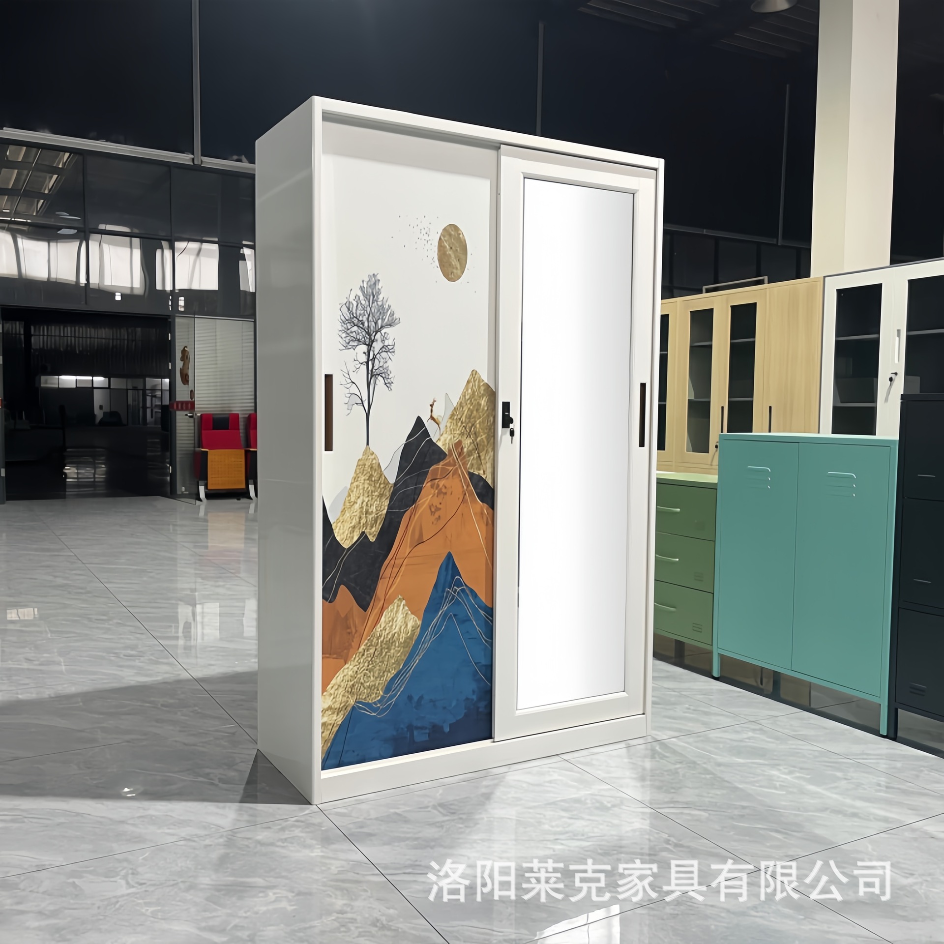 Fábrica personalizada armario de dormitorio doméstico armario de impresión de acero de metal exportación de comercio exterior suministro transfronterizo armario de acero image 5