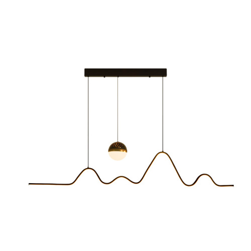 Nordic minimalist creative personal dining room LED long bar table bar lamp wave starry sky dining room pendant light