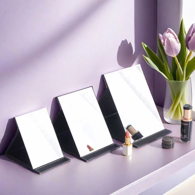 Factory Direct Supply Folding Makeup Mirror Dormitory Portable Desktop Mirror Handheld Mirror Beauty Salon Hotel Mirror Sewing Craftsmanship