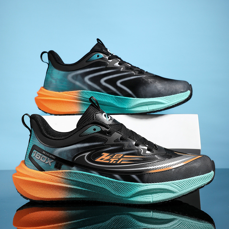 Guochao Flying Shadow Real Carbon Youth Light Speed Running Shoes Hombres Resistente al desgaste Shock Shoes Casual Shoes