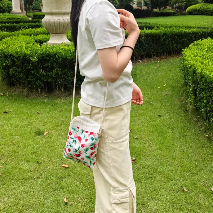 棉质小清新手机包中国风甜美小方包斜挎包女士专用小包高级感包包