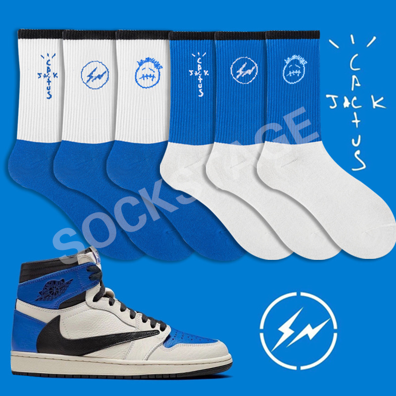 European and American Tide Brand Socks AJ1 Inverted Uncaria Yuanhao Travis Scott Joint AJ4 TS Lightning Tide Socks