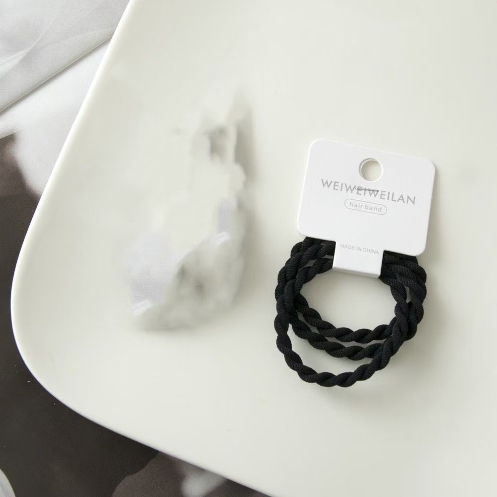 Ins viento frío gradiente gris 3 correas para el cabello gruesas y de alta elasticidad bandas de goma para atar el cabello