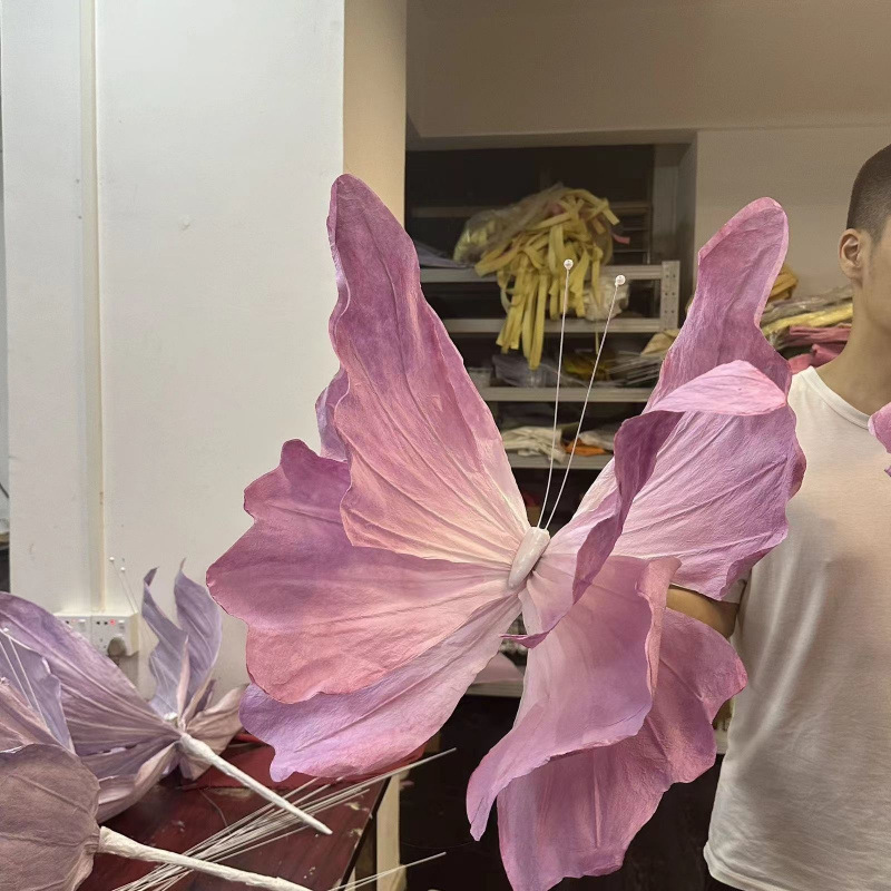 Gradiente rosa - doble mariposa de un solo diámetro 40CM ☆