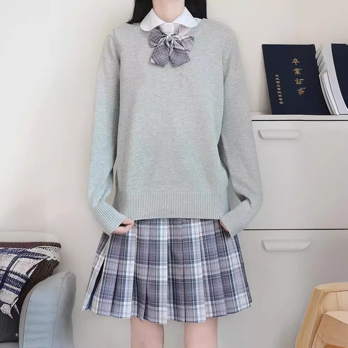 Japanese campus style JK/DK uniform for men and women, student knit V-neck turtleneck sweater, college style