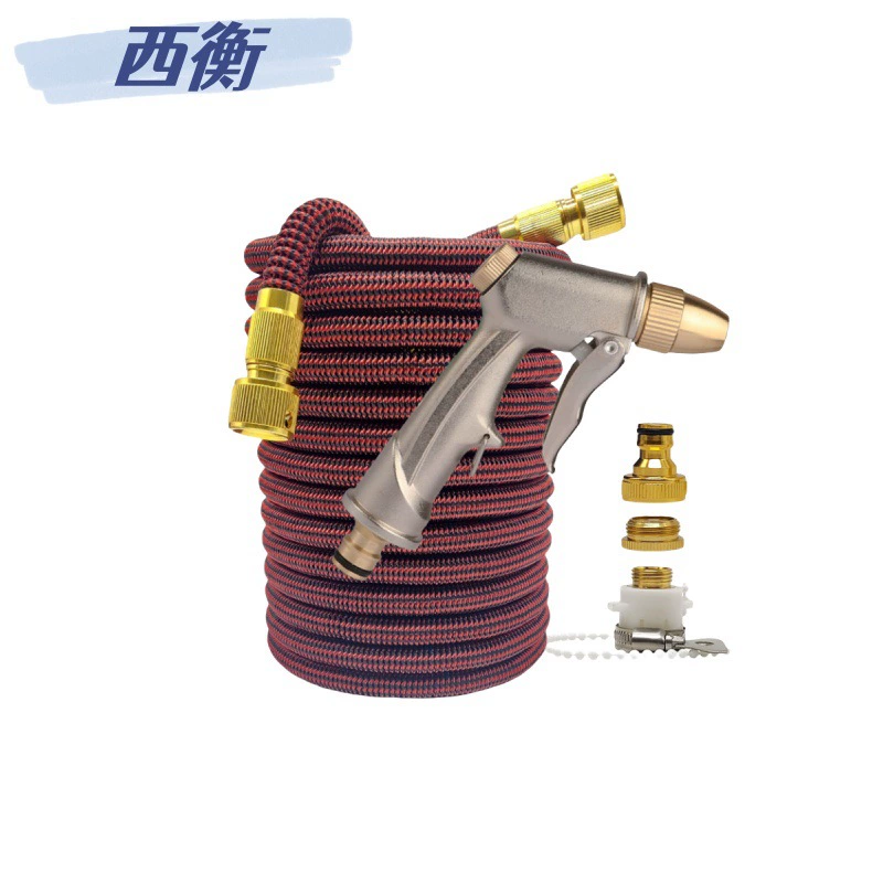 Трансграничные горячие продажи внешней торговли телескопические водопроводные трубы 3 раза телескопические сад волшебные водопроводные воды мойка водяные пистолеты красные и черные полосы